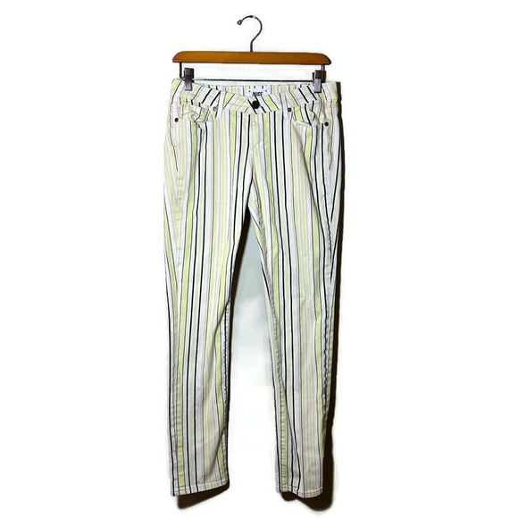 PAIGE Denim - Paige Jimmy Jimmy Pink Lemonade Striped Skinny Jeans Size 25